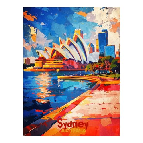 Peinture diamant Sydney POLIUAWS 30x40cm avec perles rondes et outils