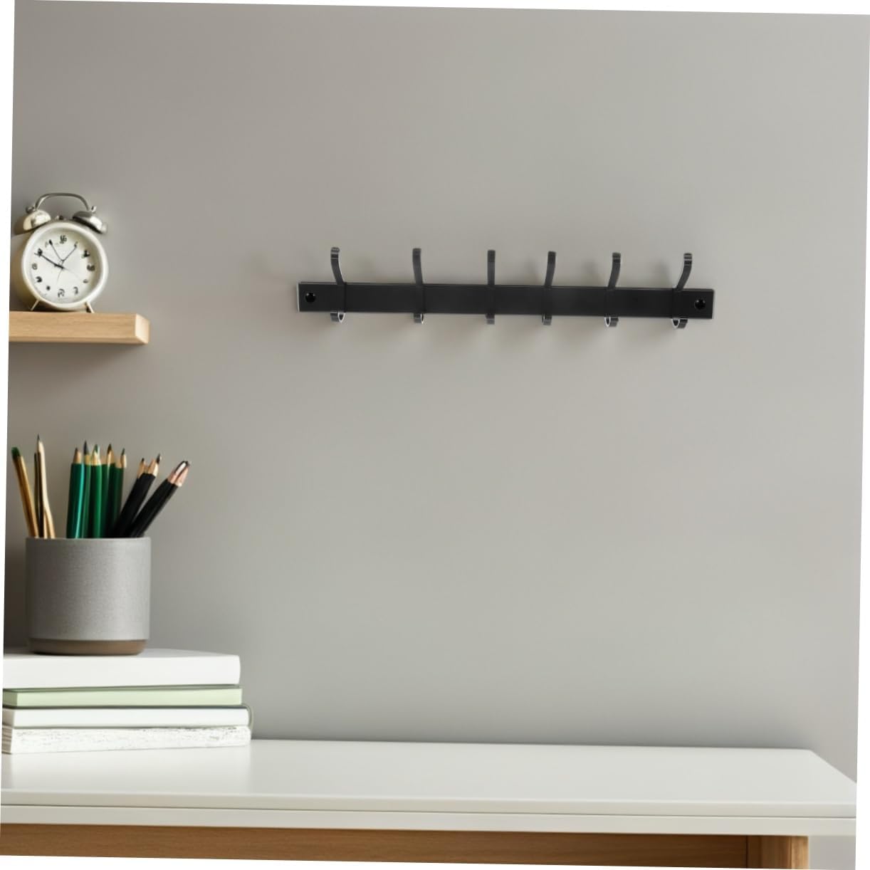 Alipis Space Aluminum Coat Hook Wall Towel Rack Hanger for Bedroom Kitchen Bathroom