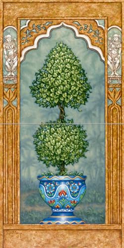 Ceramic Backsplash Tile Mural Floral Flower Kitchen/Bathroom - Temple Topiary