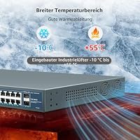 YuanLey 48 Port Gigabit PoE Switch Unmanaged mit 2 1000Mbps SFP Uplink, 50 Port 802.3af/at 800W High Power PoE+ Netzwerk Switch, Metall Rackmount Power Over Ethernet Switch – Ansicht 6