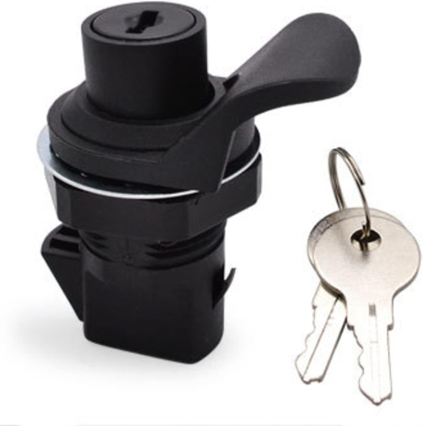 Mailbox Cabinet Door Metal Single Point Security Hardware Cam Lock with 2 Keys 1Pcs(Plastic)