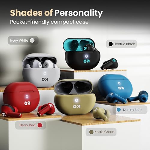 Image of GOBOULT K40 True Wireless in Ear Earbuds 48H Playtime, Clear Calling 4 Mics, 45ms Low Latency Gaming, Premium Grip, 13mm Bass Drivers, Type-C Fast Charging, Bluetooth 5.3 (Khaki Green)