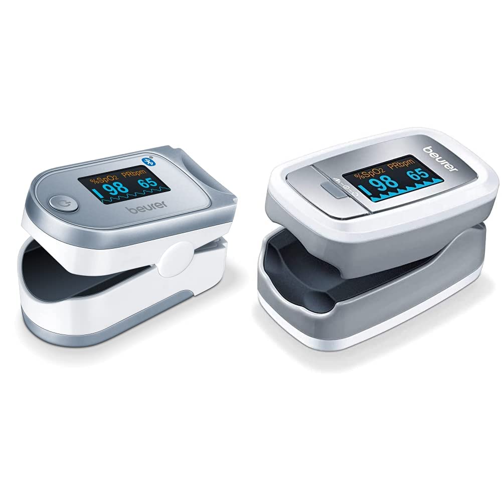 Beurer PO 60 Oxymètre de pouls avec Bluetooth, détermination de la saturation artérielle en oxygène & PO 30 - Oxymètre de pouls digital pour la mesure de la saturation en oxygène, 61 x 36 x 32 mm