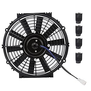 Akozon 10in Slim Kühlerlüfter 24V 80W