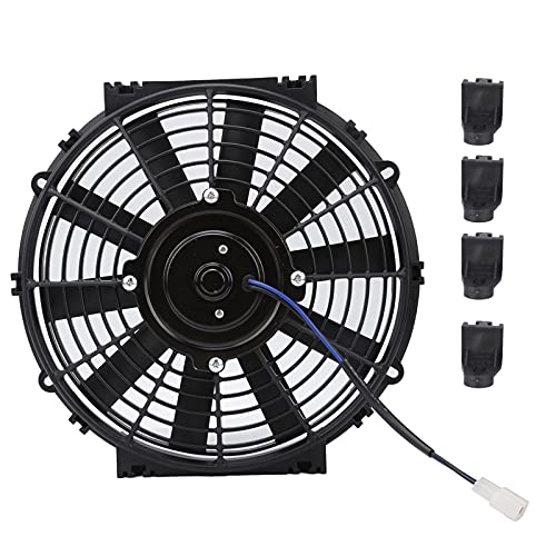 Ventilador Eléctrico Delgado de 10 Pulgadas, 80W, 2100RPM, 24V, 10 Aspas Rectas - Alta Capacidad de Refrigeración, Motor Reversible, Ideal para Radiadores y Motores