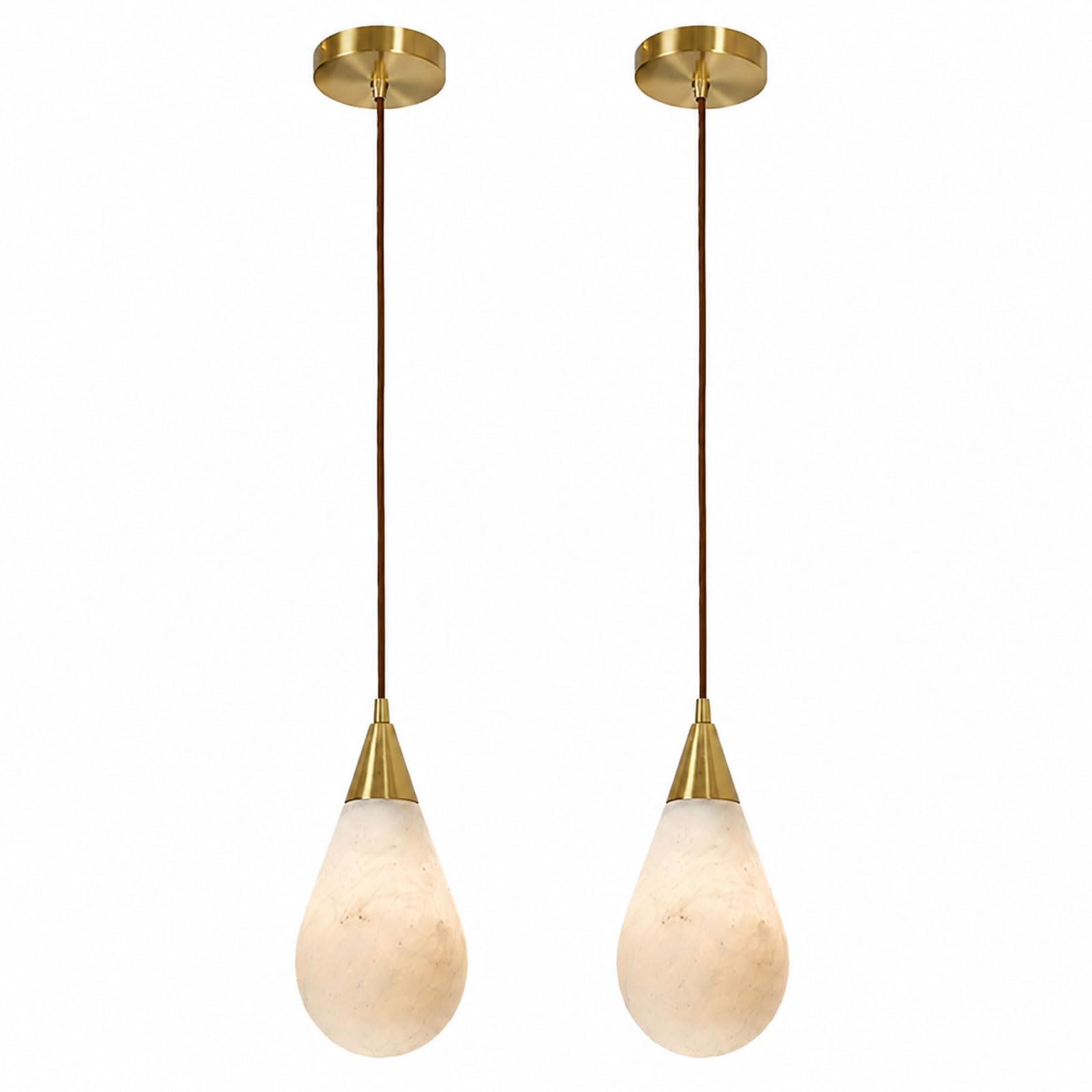 IOEDHW Alabaster Pendant Light Teardrop Hanging Lamp for Bar Counter