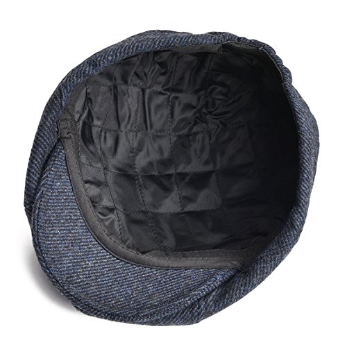 VOBOOM Men Wool Blend Newsboy Cap 8 Panel Hat Tweed Cap Herringbone Cabbie Flat Cap