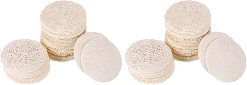 FRCOLOR 100 almohadillas faciales de luofah exfoliantes, esponjas, removedor de maquillaje, reutilizables, suaves, para el cuidado de la piel