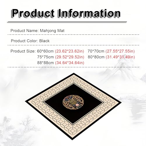 Square Mahjong Game Mat con Bolsa de Almacenaje 88x88 cm miniatura 7