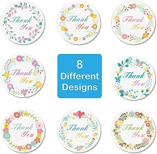 500Pcs Handmade Floral Thank You Stickers Roll, Round Adhesive Labels with Flower, for Gifts Cards Wedding - Image 5