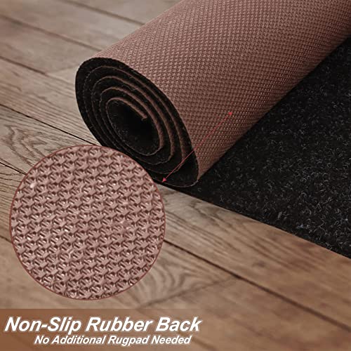 2' X 6' Runner Rugs With Rubber Backing, Indoor Outdoor Utility Carpet Runner Rugs, Black, Can Be Used As Aisle For The Rv And Boat, Laundry Room And Balcony #TOP2