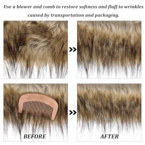 GORGECRAFT 71 x 3 Inch Shaggy Faux Fur Ribbon Roll Christmas Brown Fox Fur Fabric Precut Strips Artificial Shaggy Synthetic Plush Patch Trim Fluffy Fuzzy Scrap Sewing Fur Cuts for Winter DIY Crafts by GORGECRAFT - Image 6