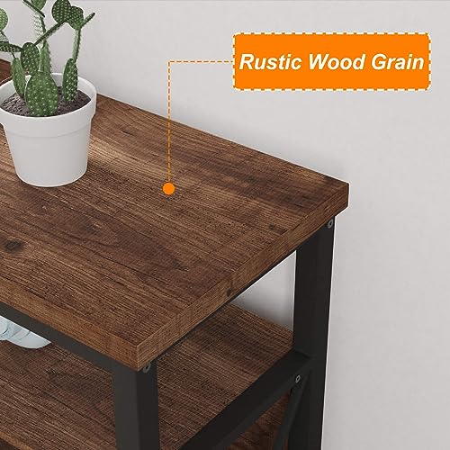 BON AUGURE Tall TV Stand for TVs up to 65 Inch, Industrial Entertainment Center with Storage Cabinet, Farmhouse Wood TV Console for Living Room and Bedroom (32 Inch High, Rustic Oak)