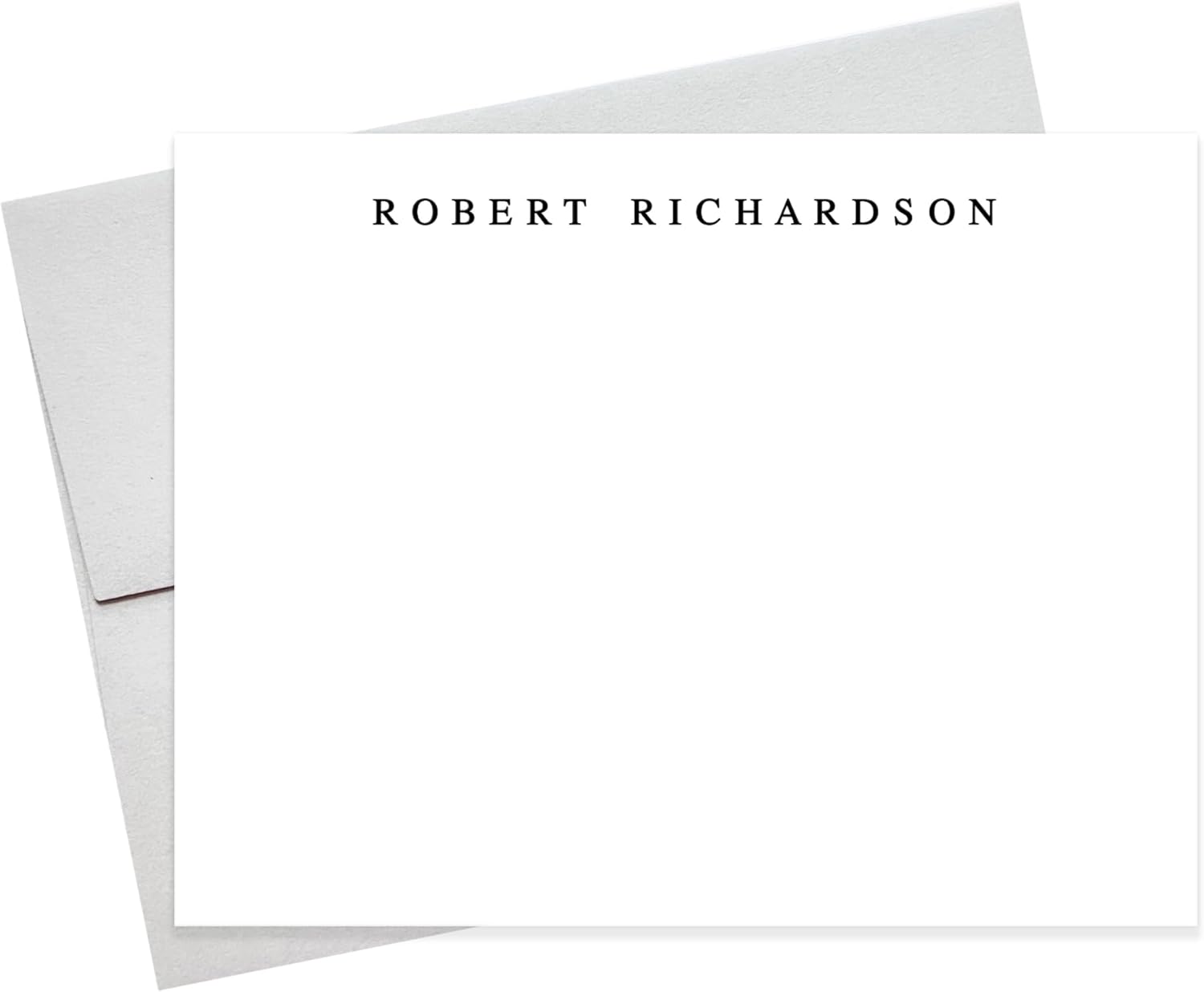 Professional Personalized Mens Stationary Set with Envelopes, Custom Name Flat Card Stationery for Women for Business Notes