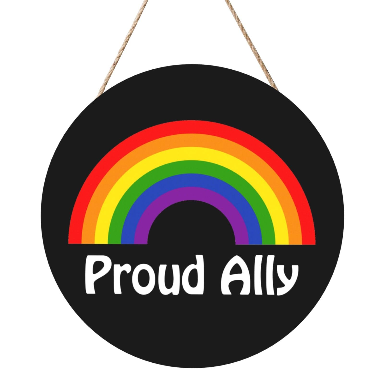 Pride Month Lgbtq Gay Pride Ally Door Signs Plaques Wood Welcome Sign For Front Door Wall Hanging For Home Farmhouse Office Classroom Party Decoration