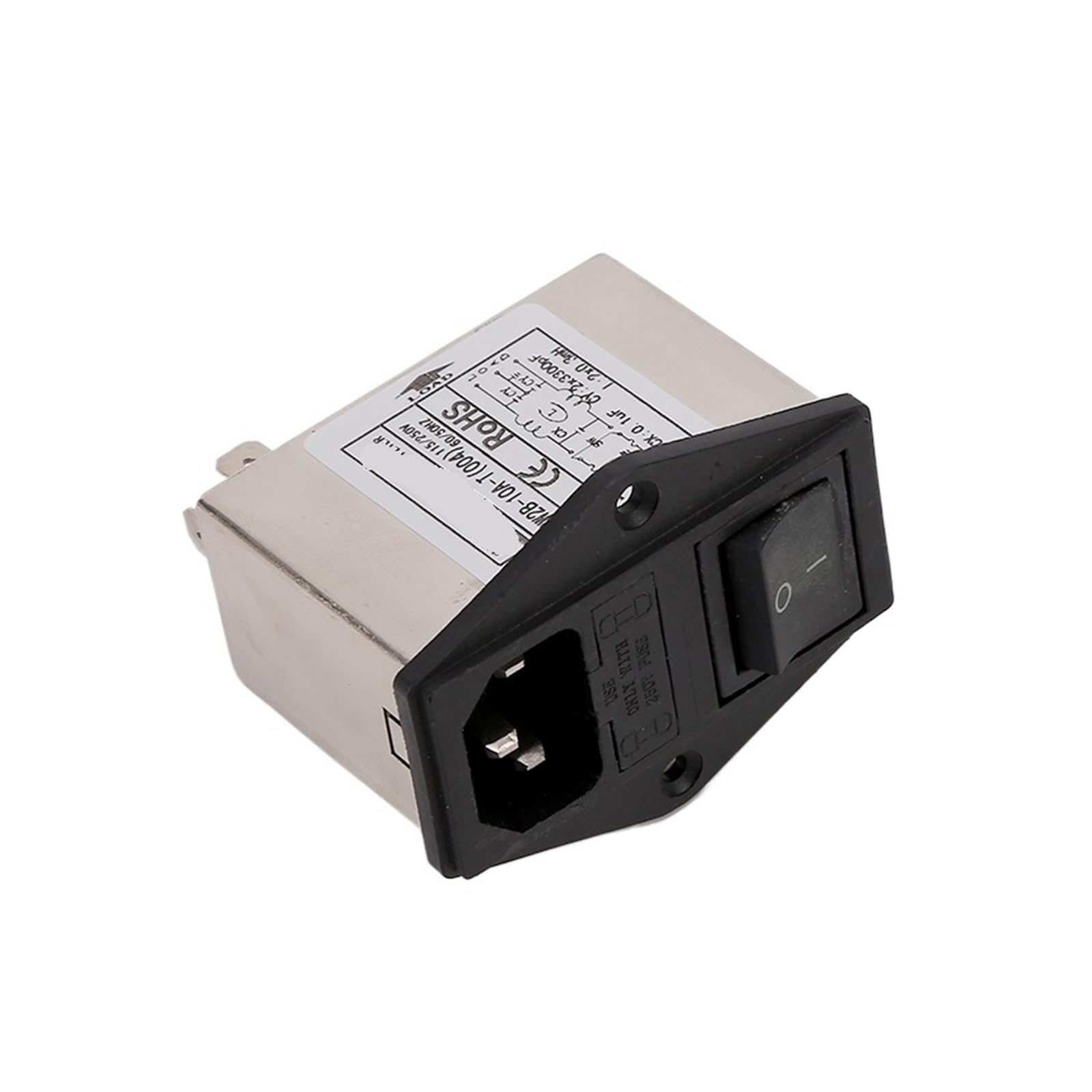 JJHQOKYNA CW2B-3A/6A/10A-T Double Insurance Power Filter Anti-Interference 220V pin Socket Fuse Switch(CW2B-10A-T 004)