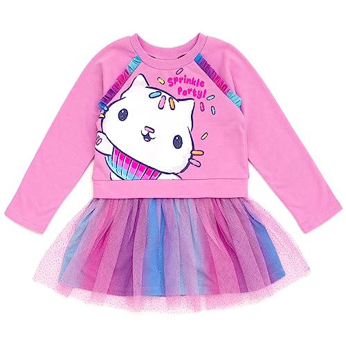 DREAMWORKS GABBY'S DOLLHOUSE Pandy Paws Cakey Cat Girls French Terry Dress Toddler to Big Kid