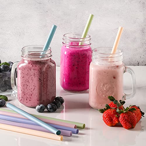 100 Pcs Jumbo Smoothie Straws, Disposable Wide Plastic Drinking Straws, Colorful Plastic Straws For Milkshakes, Smoothies, Boba, Bubble Tea, Ice Coffee - 8.5"L, 0.4" D #TOP5
