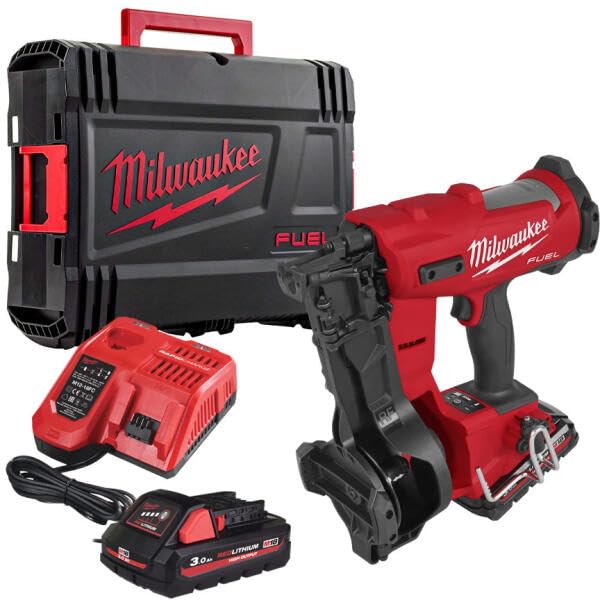 Milwaukee M18FRCN45-302X - Kit de clavadora de bobina de combustible de 18 V, 2 baterías de 5.0 Ah, cargador y funda