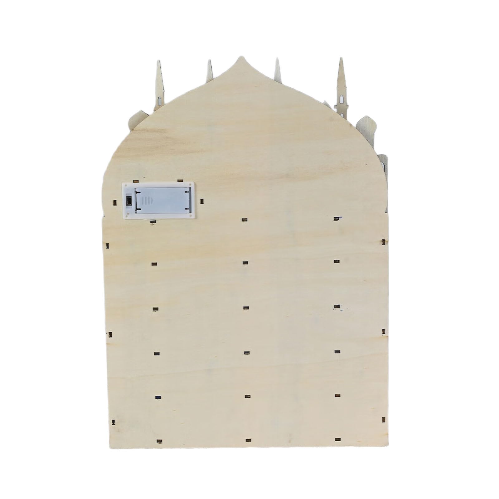Eid Ramadans - Calendario de cuenta regresiva de madera con luz LED y 30 cajones pequeños, decoración de Adviento para fiestas islámicas