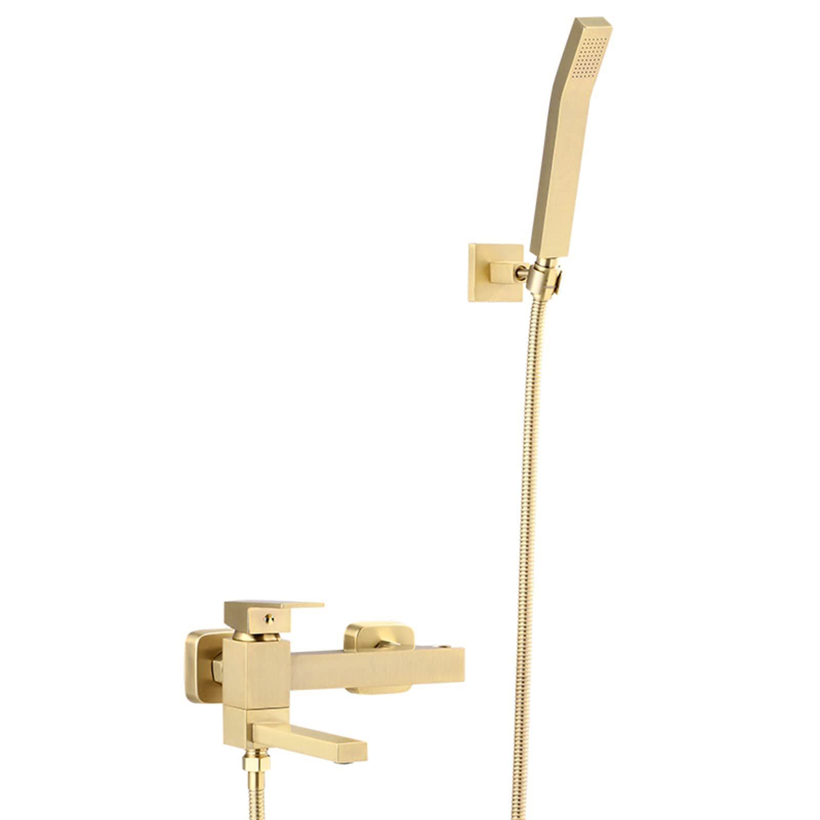 Mitigeur de douche or brossé à poignée unique pour une salle de bain moderne