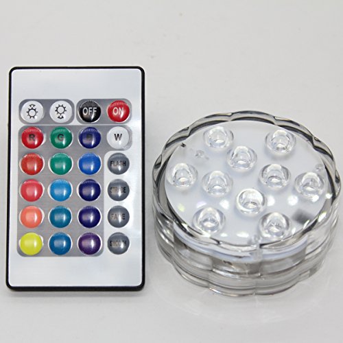 Perfect Holiday LED Color Change Submersible Wedding Party Light Base Vase Remote Control 10 Tricolor Bright Led's