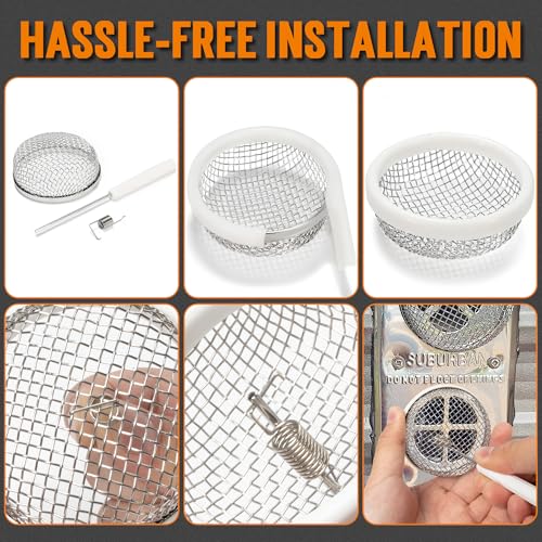 Image of TONDA RV Furnace Vent Screen, Bug Screens Heater Vent Cover for Camper, 2 Pack | Installation Tool Included, Silicone Rubber, Rust and Corrosion-Resistant