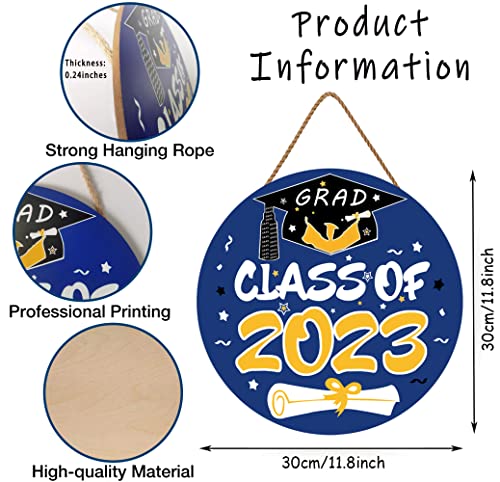 Graduation Decorations Wreaths, Class Of 2023 Front Door Signs, Grad Wooden Wreaths For Home Wall Decor, Congrats Grad 2023 Wood Door Hanger For Indoor Outside Classroom, Yard, Porch #TOP3
