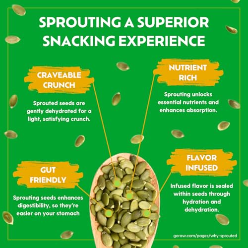 Image of Go Raw Organic Sprouted Pumpkin Super Crunch Seeds - Sweet Thai Chili Snack | Pepitas, Keto, Non-GMO, Gluten-Free, Kosher, Paleo, Protein-Packed Superfood, Healthy Snack for Adults and Kids, 9oz Bag