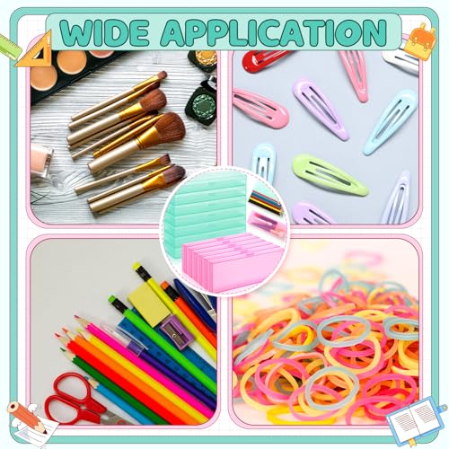Image of Yexiya 30 Pack Pencil Box Plastic Pencil Case Bulk 7.2 x 2.4 x 0.9 Inches Pink Green Pen Storage with Hinged Lid Stackable for Pens Crayons School Office Supplies Organization