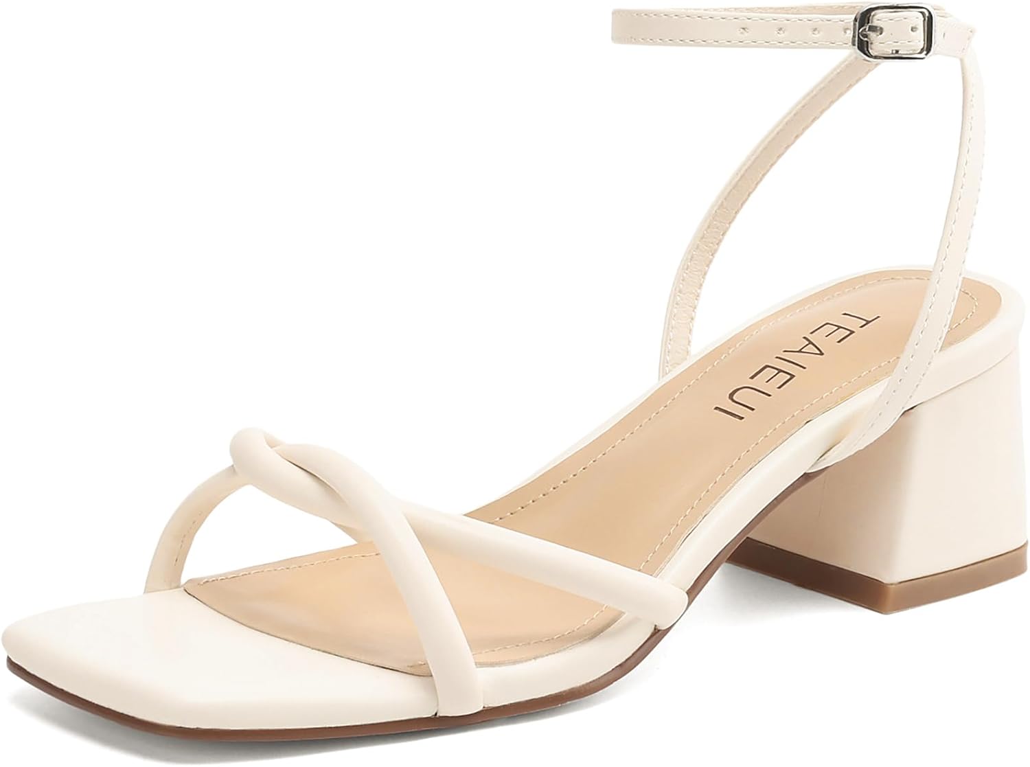 Women's Strappy Heels - Comfort Chunky Block Heel