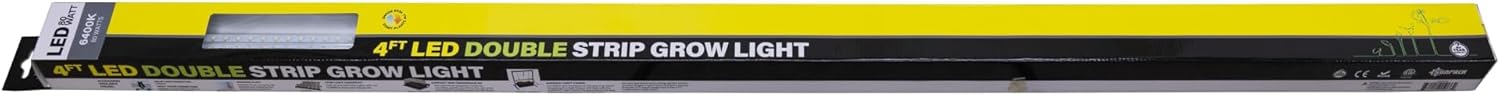 SUNPACK High Output 80W LED 6400K Double Strip Grow Light, White, 48" - Made for Indoor Gardening or Greenhouses, Ideal for Seed Starting