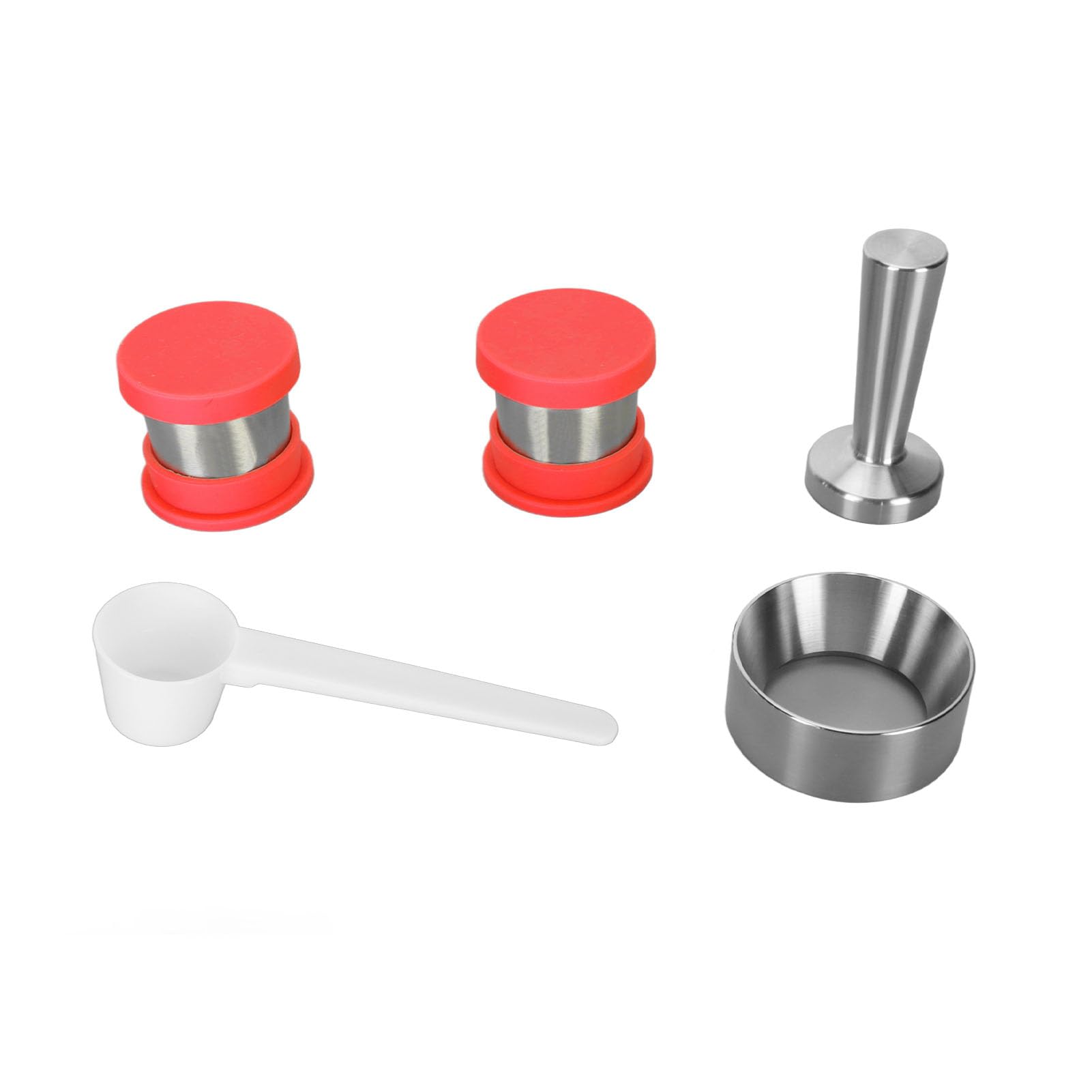 Cocoarm Cápsula de café Recargable Cápsula de café Reutilizable de Acero Inoxidable con Cubierta de Silicona Liviana Fácil de Limpiar para Uso en la Biblioteca Escolar de la Oficina en Casa (rojo)