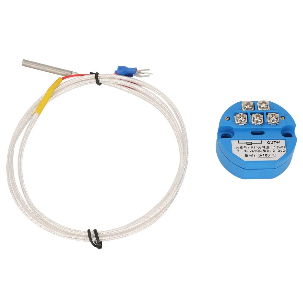 Respicefinem 0 100 Degree PT100 Temperature Transmitter DC24V Output 0 10V Sensor High Performance Electronic Components Good Sensitivity Quick Response