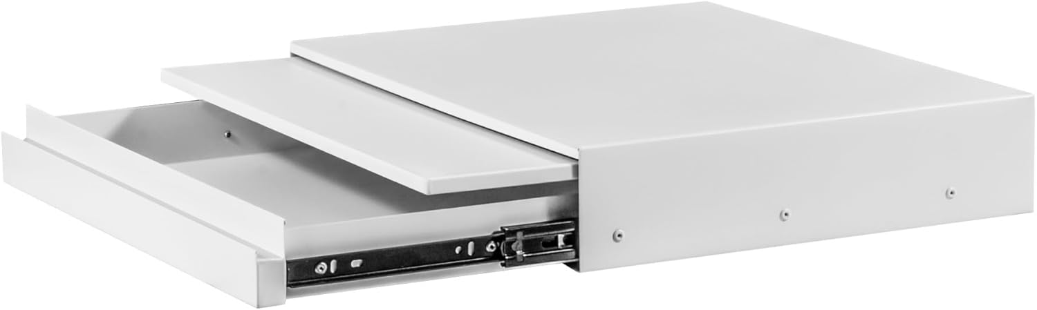 家電下収納ラック スライドテーブル 幅45×奥行き35×高さ8.3cm ホワイト キッチンラック 引き出し レンジ台 スライド棚 一