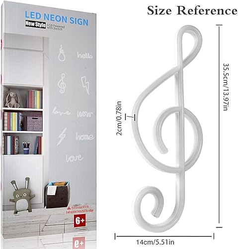 Miniatura 6 de Letrero de neón para decoración musical, luces de neón LED, decoración de pared, USB o batería, símbolo de música creativa, luz nocturna,