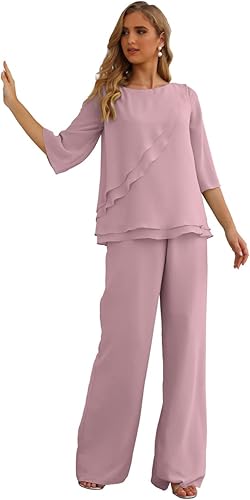 2 piezas madre de la novia vestidos chaqueta pantalones conjuntos capas volantes vestido invitado boda