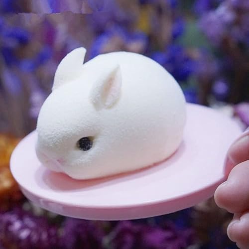 Molde de silicona para pastel de conejo de 6 cavidades para mousse de chocolate, postre, jalea, pudín, helado, pastelería, pan, horno, herramientas