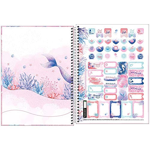 Caderno Tilibra Capa Dura Universitário 1X1 80 Fls Sereia Wonder 294306 26364