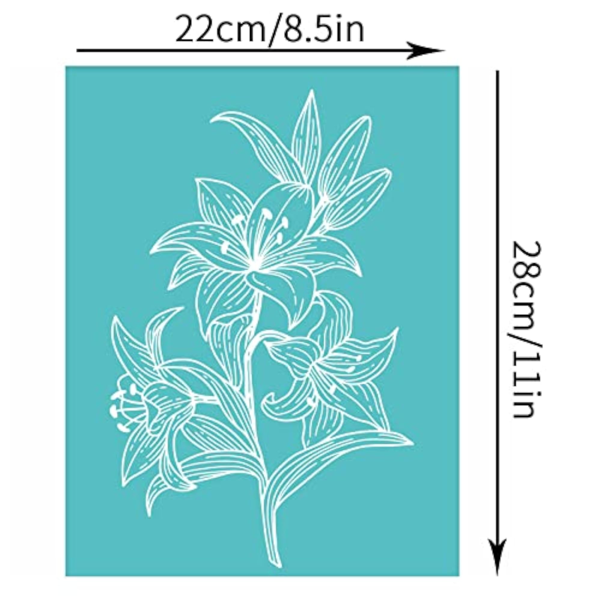 2pcs Screen Printing Stencils Lily Flower Design