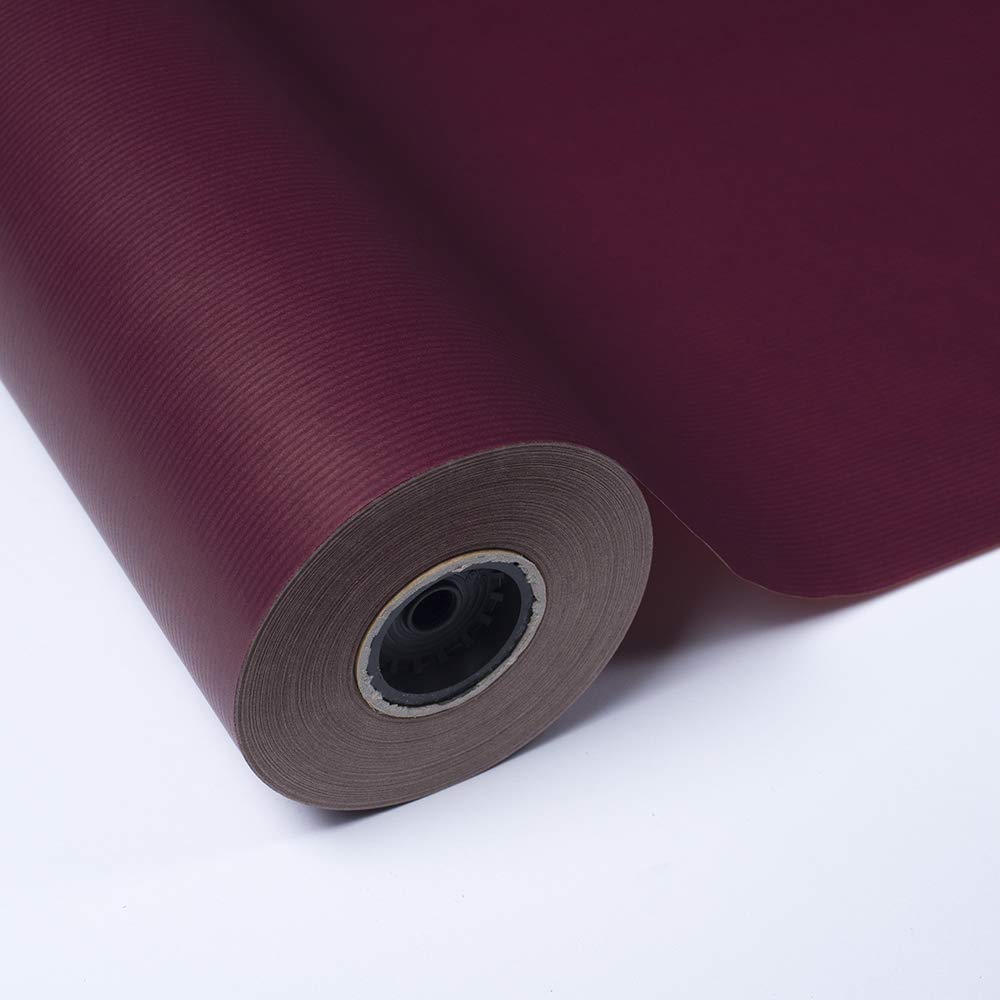 PAKOT | Papel de Regalo Kraft Verjurado – Bobina – Granate – 70 cm x 100 m – 1 Rollo para Envolver Regalos, Packaging, Tiendas y Presentaciones