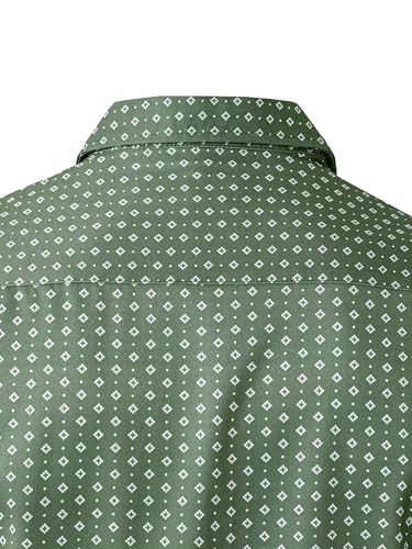 Mens Printed Dress Shirts Slim Fit Long Sleeve Button Down Shirts Stretch Business Casual Shirt4