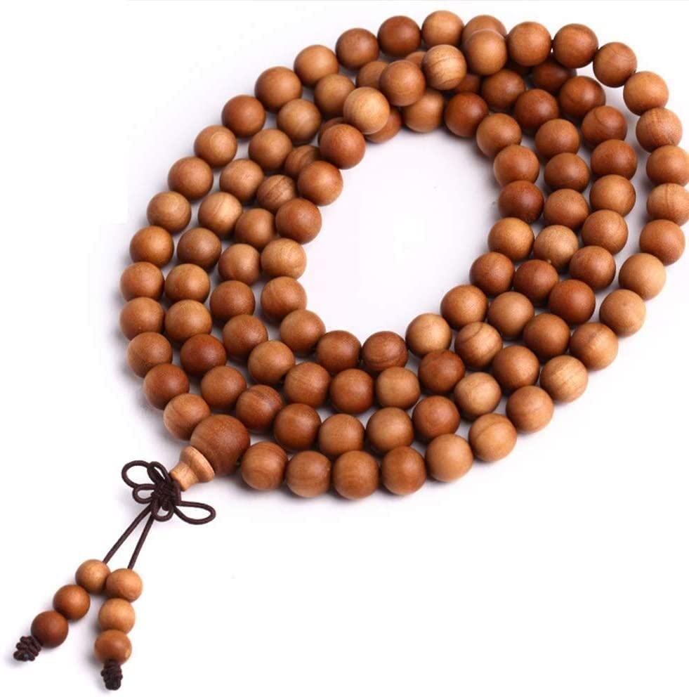 Perles de prière YDYDTTKD en bois de santal 10mm | Collier bouddhiste tibétain 108 perles