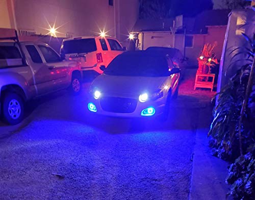Ijdmtoy 3-Inch Projector Fog Light Kit W/ 40-Smd Ultra Blue Led Halo Ring Angle Rings, Universal Fit With Car Suv Truck Atv Rv, Etc #TOP5