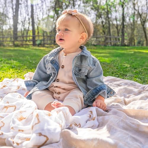 Image of aden + anais Boutique Organic Swaddle Blanket 4-Pack - 100% Organic Cotton Muslin, Large, Soft, Breathable Receiving Blankets for Infants - Lightweight Multi-Use Baby Swaddles, Safari Dreams