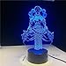 Produktbild LZQBD 3D Phantomlicht, 7 Farbwechsel Anime Led Krieger Tischlampe Kids Game Schlaf-Gradient Leuchten Wohnkultur Geschenke-Touch- LED Kindernachtlicht (Color : Touch+Remote)