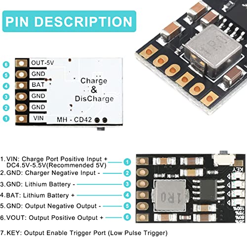 DAOKAI Akku-Ladeplatine integriertes Modul 2A 5V Batterieladeplatine mit Schutz für On-Board-Lade Nachrüstung DIY PCB Board (8 Stück)