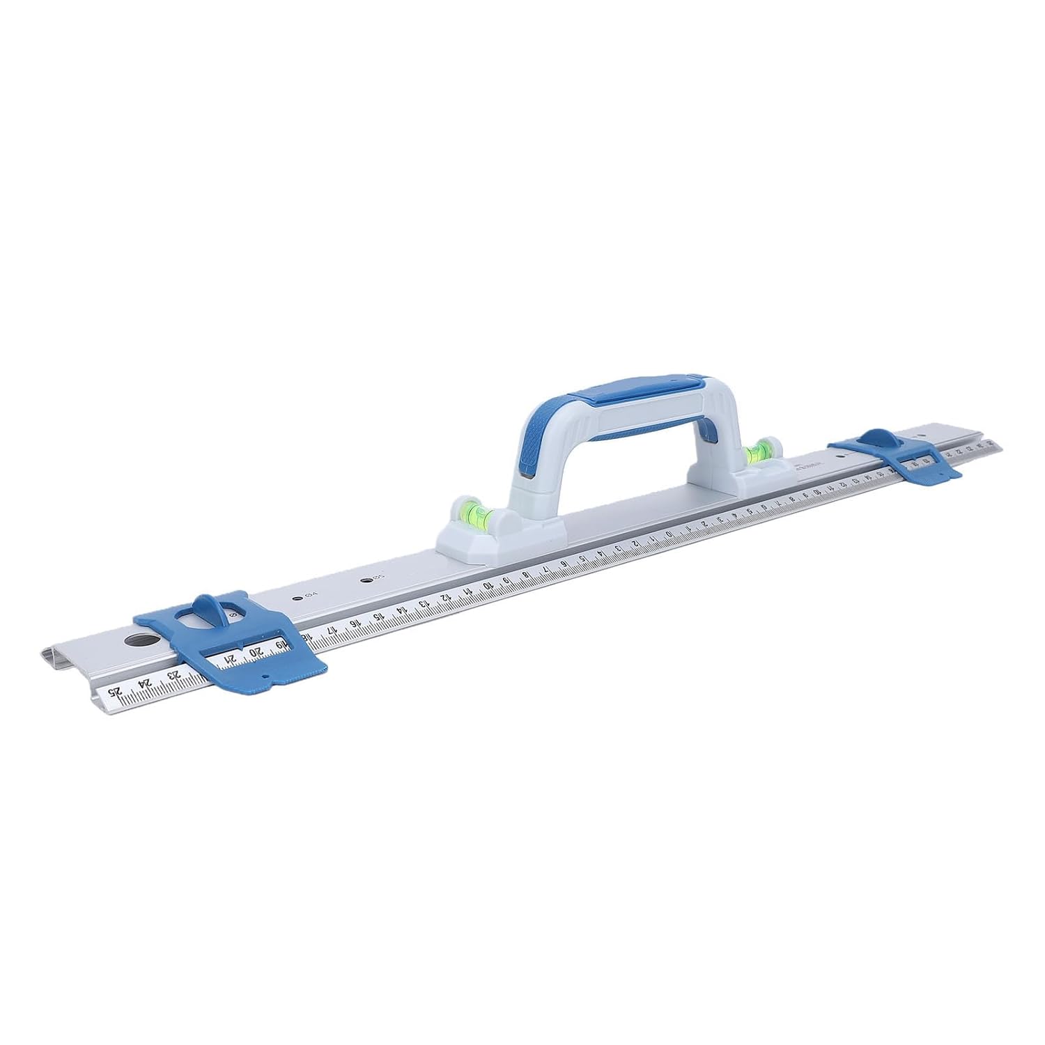 Hilitand 50cm Aluminum Alloy Ruler with Handle Aluminum Measuring Ruler with Bubble Levels Engraved Markings for Woodworking Construction Framing