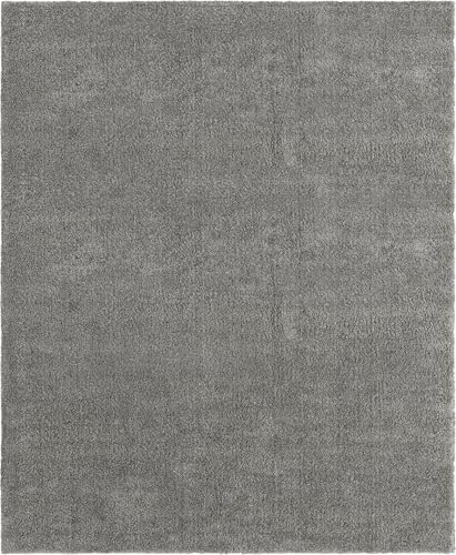 Rugs.com Solid Frieze Collection Rug – 8x10 Gray Shag Rug