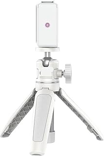 MT-08 Mini Tripod White Foldable Monopod Mount with 1/4" Screw,for Phone Camera Vlog(MT-08 White kit 1)